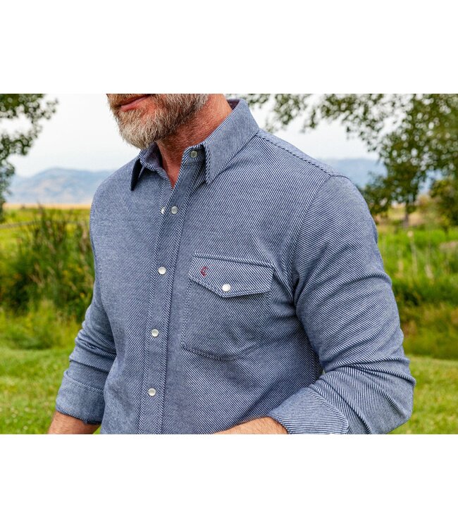 Chill Knit Pearl Snap - Navy