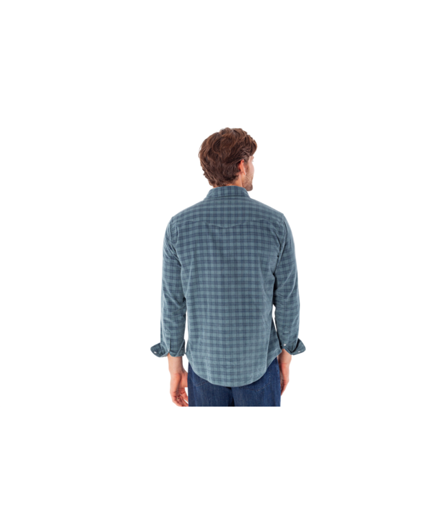 Corduroy Pearl Snap Shirt - Slate Check