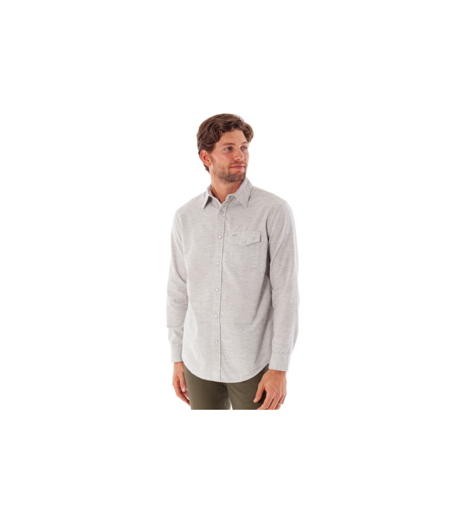 Corduroy Pearl Snap Button Down Shirt - Heather Gray