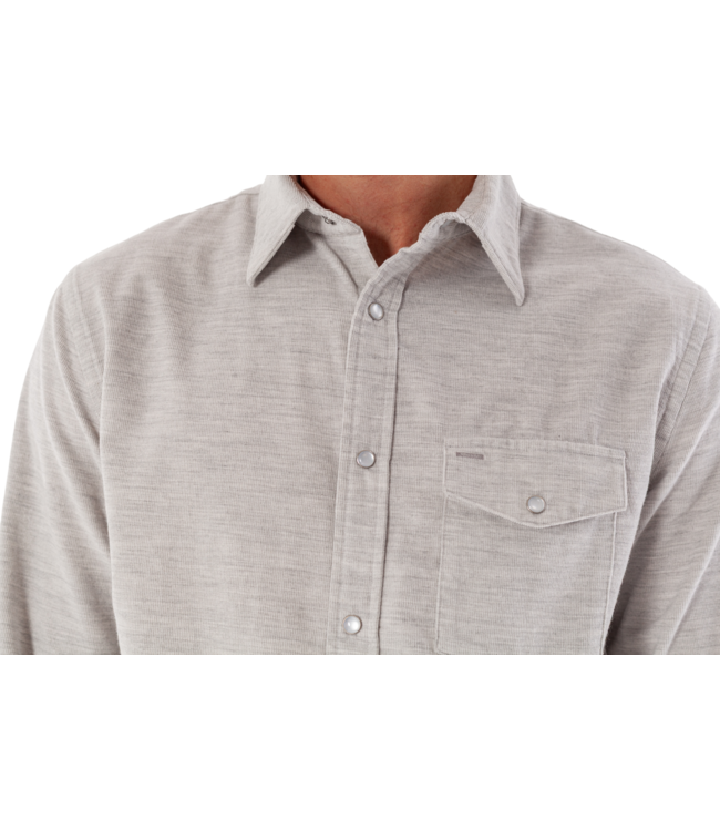 Corduroy Pearl Snap Button Down Shirt - Heather Gray
