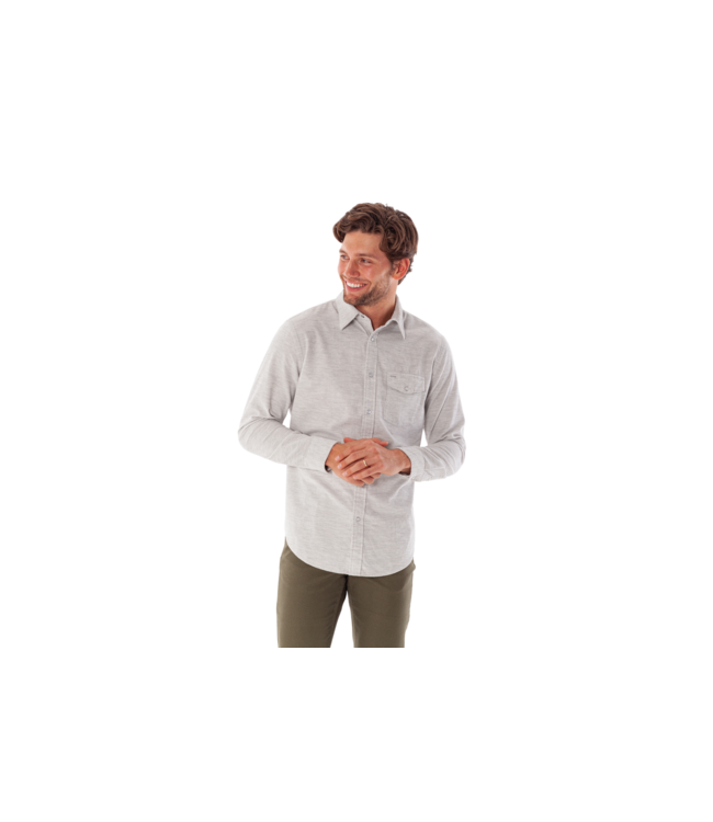 Corduroy Pearl Snap Button Down Shirt - Heather Gray