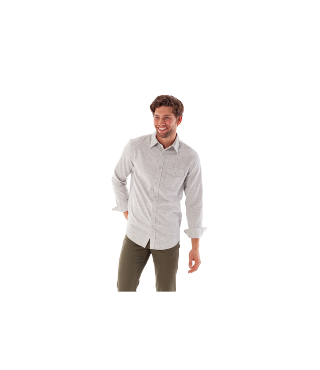 Corduroy Pearl Snap Button Down Shirt - Heather Gray