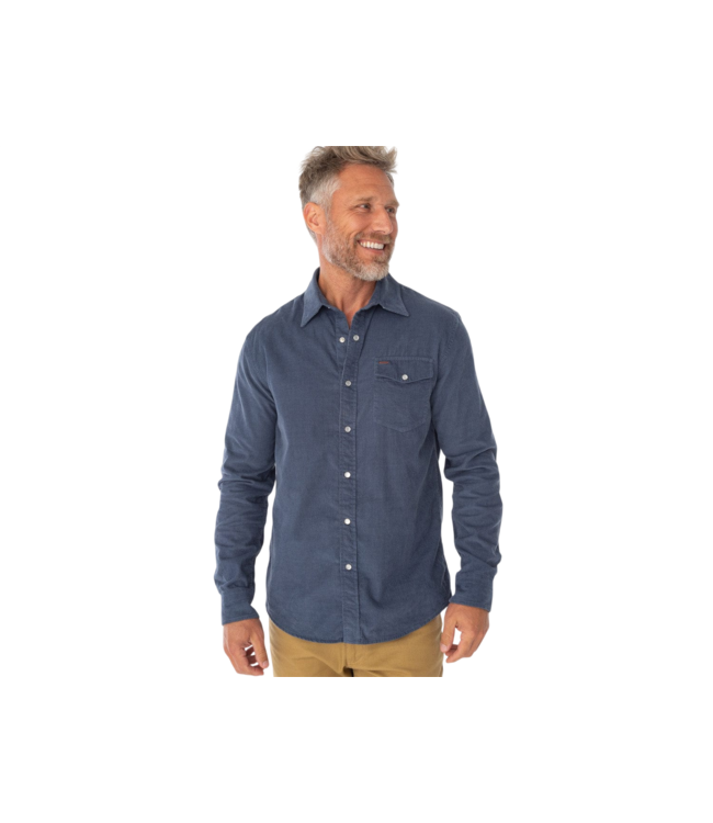 Corduroy Pearl Snap Shirt - Slate Blue