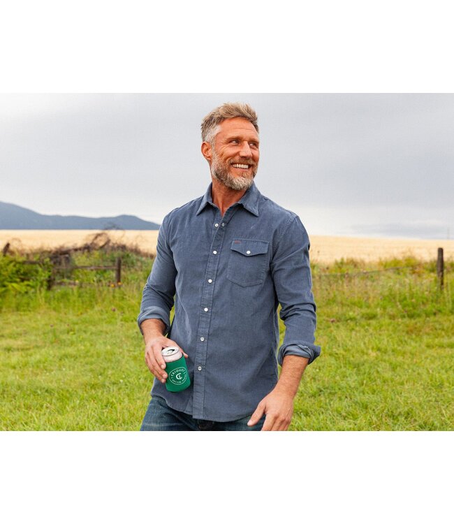 Corduroy Pearl Snap Shirt - Slate Blue
