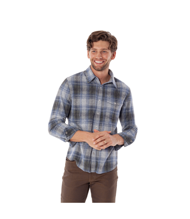 Chill Knit Pearl Snap - Billy Plaid Blue