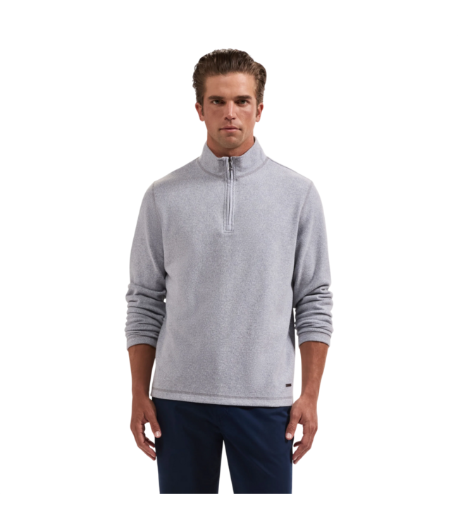 Micro Stripe Quarter Zip Knit Pullover - Graphite