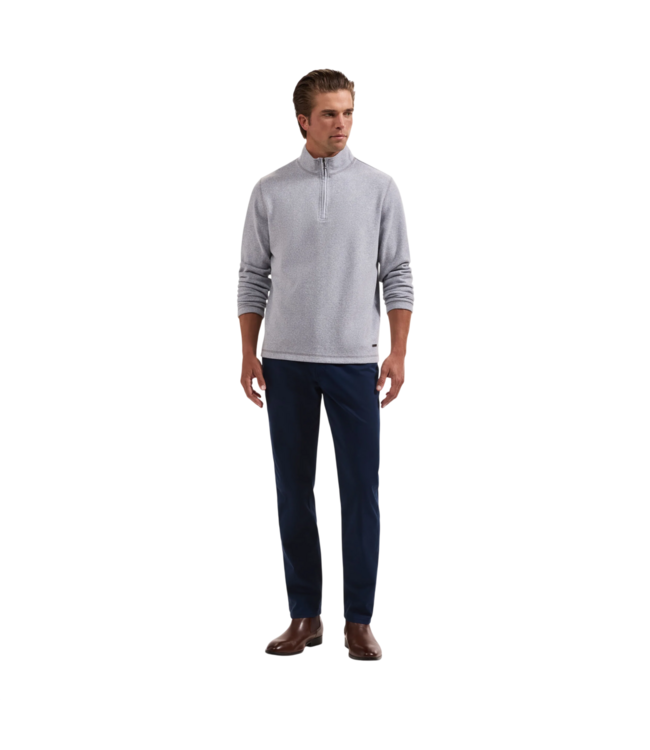 Micro Stripe Quarter Zip Knit Pullover - Graphite