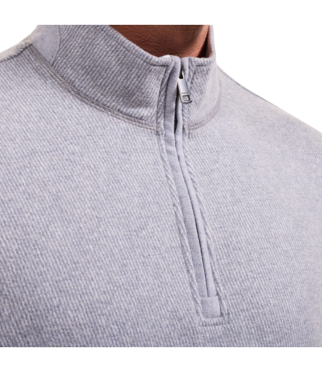 Micro Stripe Quarter Zip Knit Pullover - Graphite