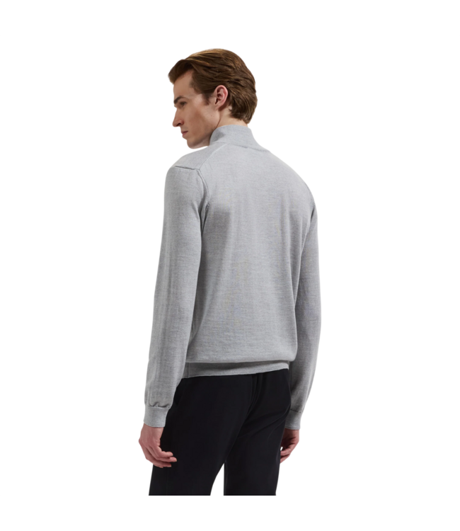 Fred Extrafine Merino Wool Quarter Zip Sweater - Platinum
