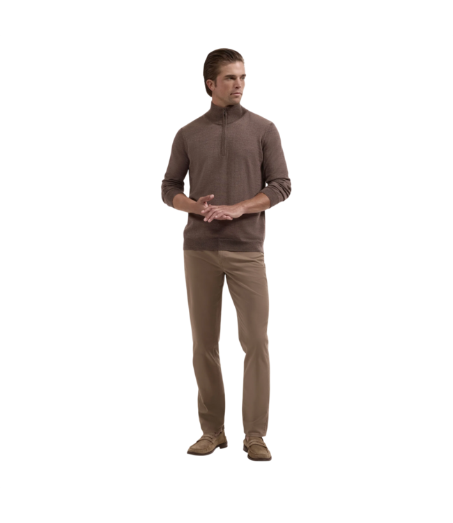 Fred Extrafine Merino Wool Quarter-Zip Sweater - Walnut