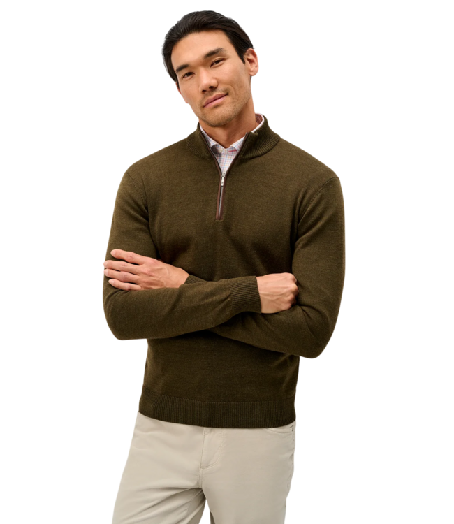 Johnnie-O Raynor Merino Wool Quarter-Zip Sweater - Mallard