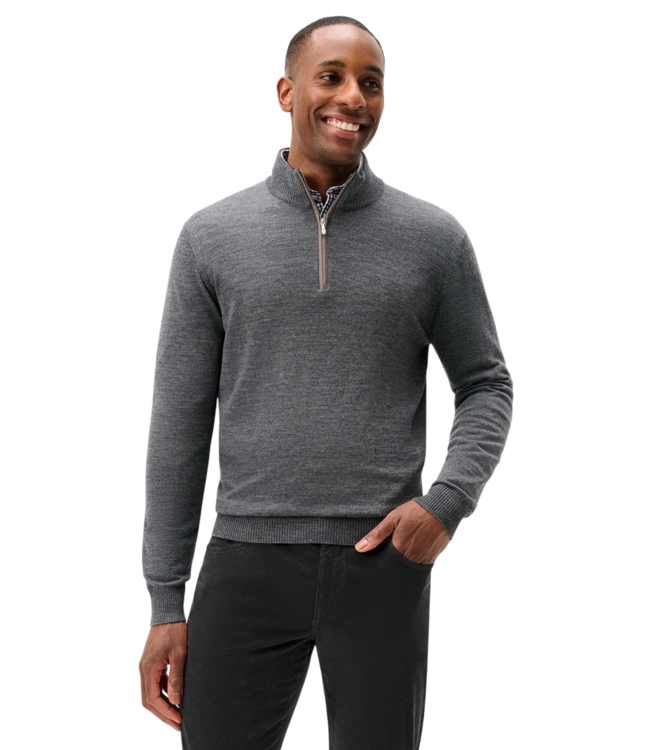 Johnnie-O Raynor Merino Wool Quarter-Zip Sweater - Shadow