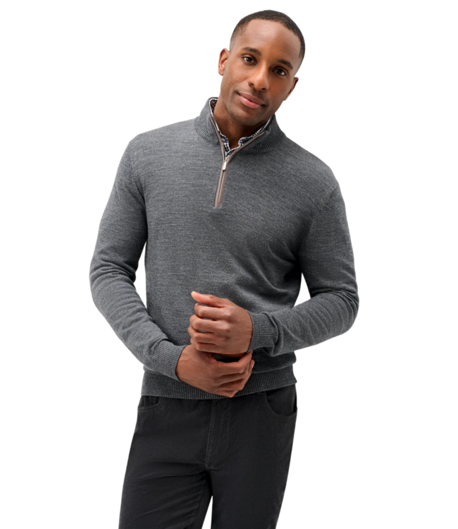 Johnnie-O Raynor Merino Wool Quarter-Zip Sweater - Shadow