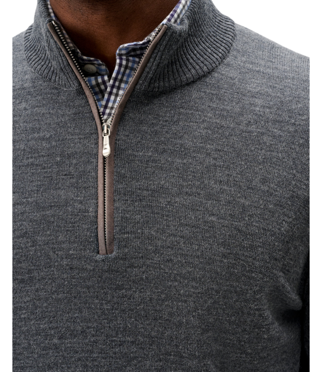 Johnnie-O Raynor Merino Wool Quarter-Zip Sweater - Shadow