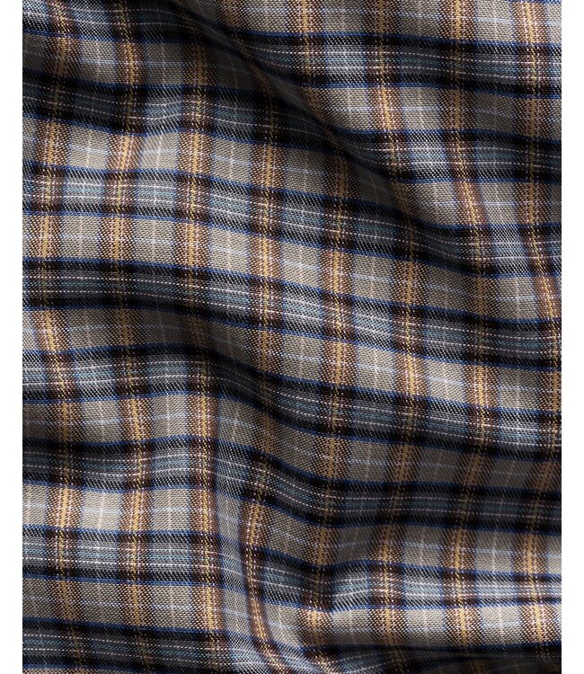 Check Contemporary Twill Dress Shirt - Blue/Brown Check