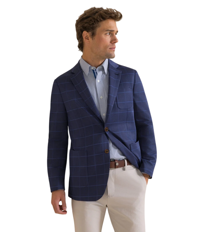 Charleston Windowpane Blazer - Nautical Blue