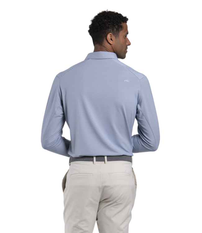 Soren Stripe Long Sleeve Polo - Maritime/White