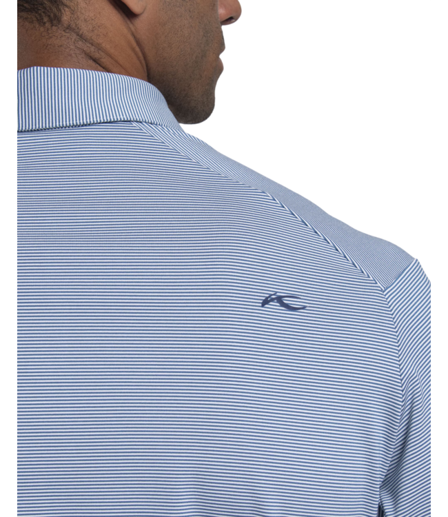 Soren Stripe Long Sleeve Polo - Maritime/White