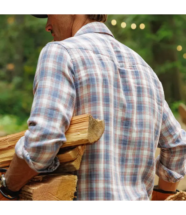Double Cloth Flannel Pearl Snap Shirt - Boyd Cream Plaid
