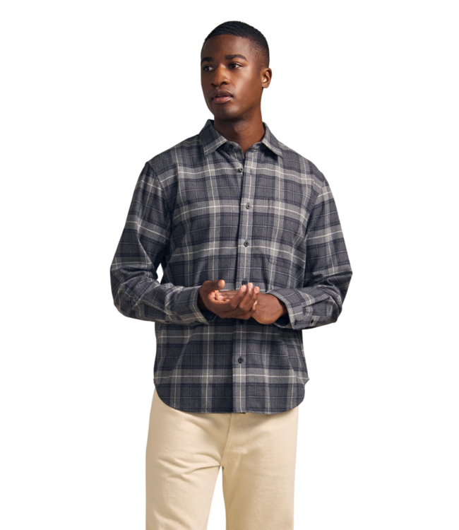 Cole Long Sleeve Plaid Shirt - Charcoal Heather