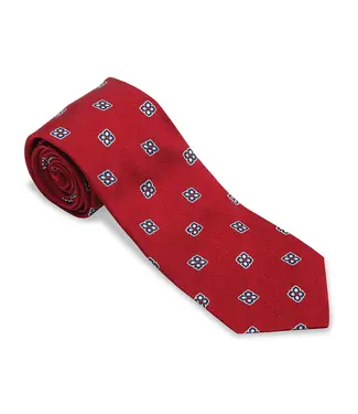 R. Hanauer Red/Navy Cypress Medallions Tie R. Hanauer Red/Navy Cypress Medallions Tie