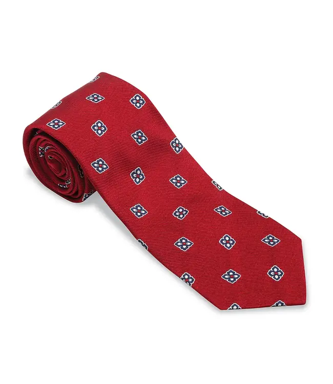 Red/Navy Cypress Medallions Necktie
