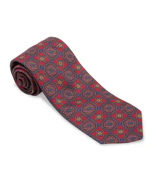 R. Hanauer Cardinal Caldwell Medallions Tie R. Hanauer Cardinal Caldwell Medallions Tie