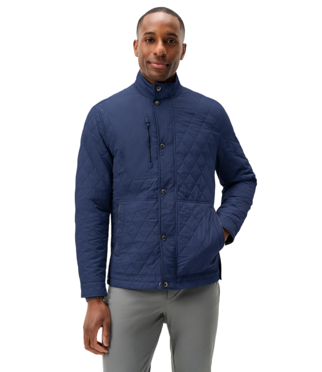 Juno Quilted Snap Jacket - Navy