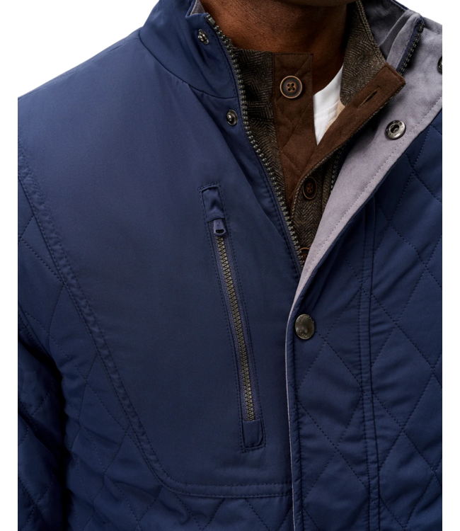 Juno Quilted Snap Jacket - Navy