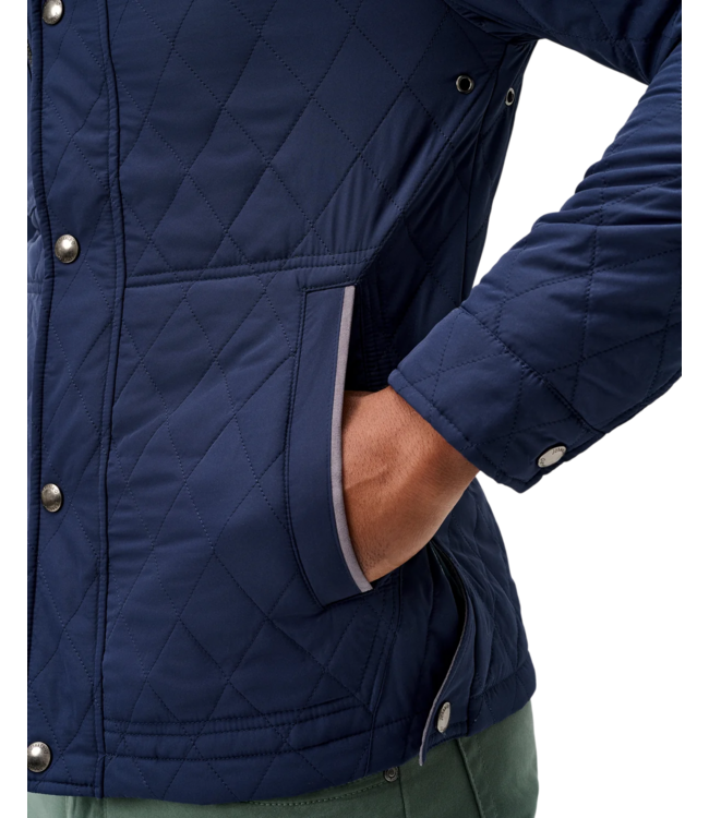 Juno Quilted Snap Jacket - Navy