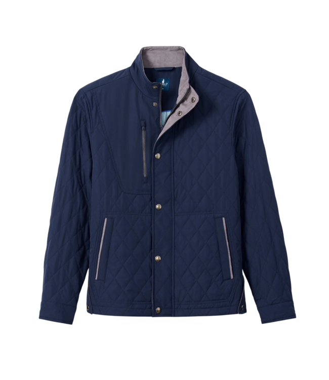 Juno Quilted Snap Jacket - Navy