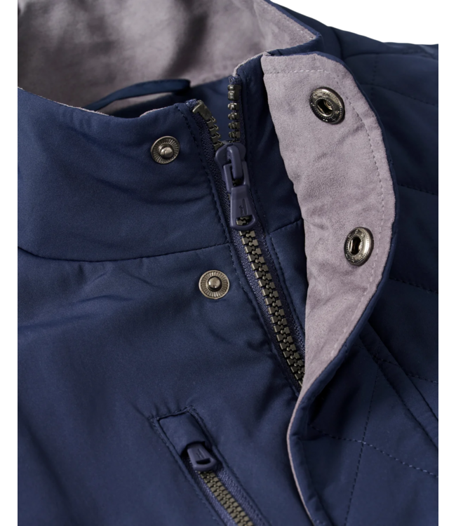 Juno Quilted Snap Jacket - Navy