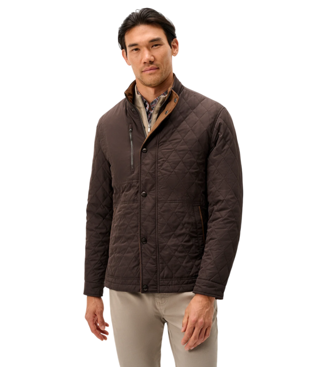 Juno Quilted Snap Jacket - Cocoa Brown