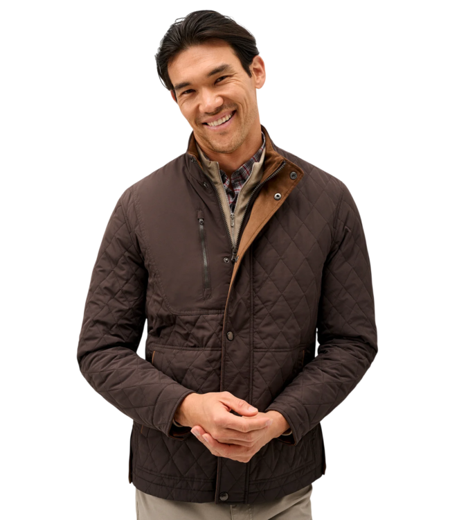 Juno Quilted Snap Jacket - Cocoa Brown