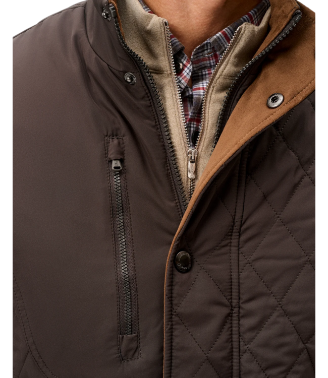 Juno Quilted Snap Jacket - Cocoa Brown