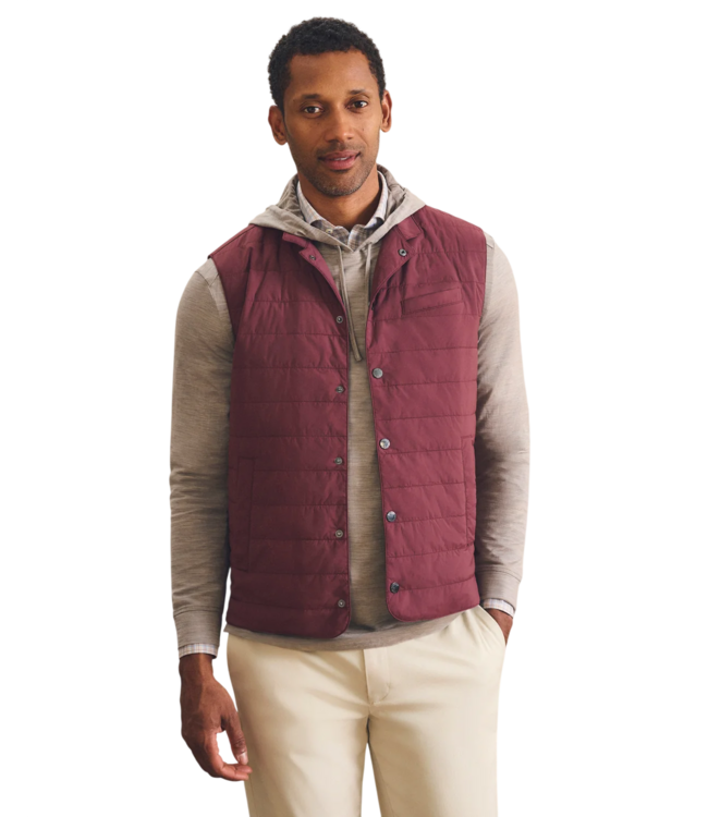 Bauer Snap Front Quilted Vest - Grape