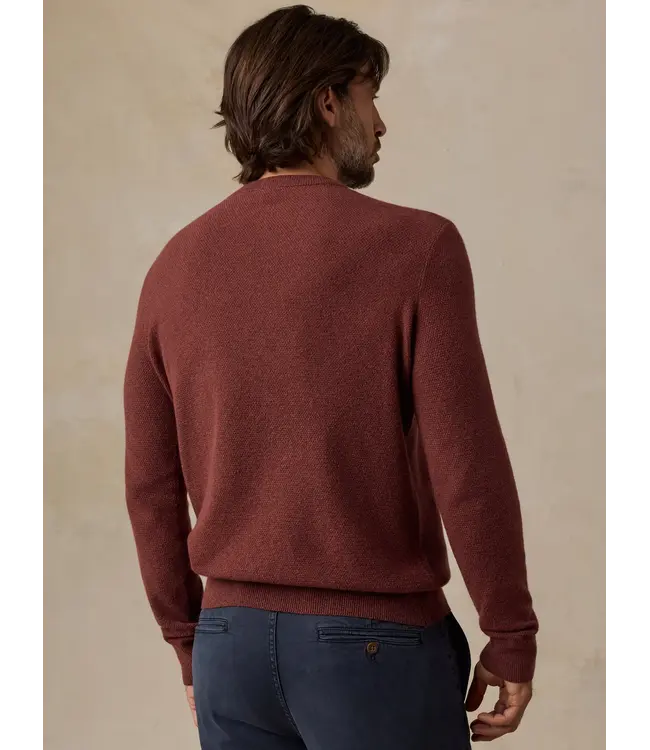 Faherty Men's Jackson Crew Sweater - Sunset Red Heather