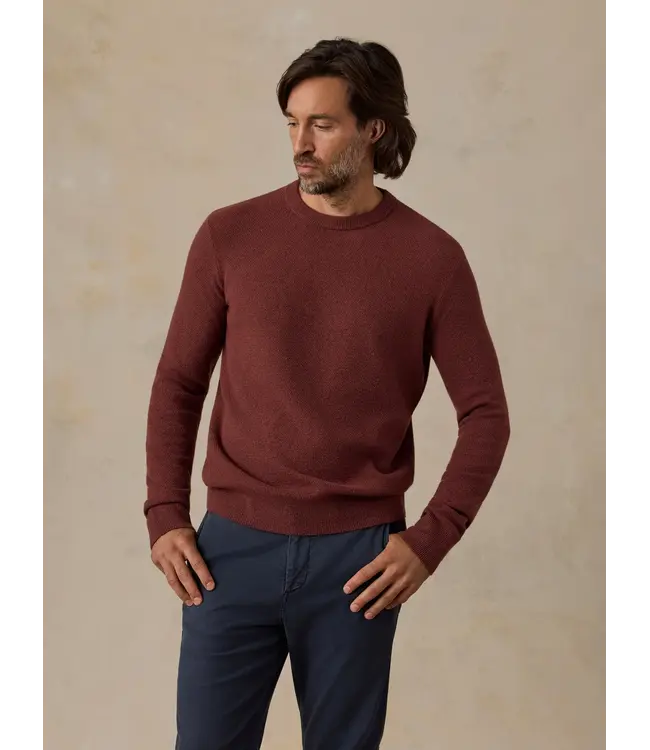 Faherty Men's Jackson Crew Sweater - Sunset Red Heather