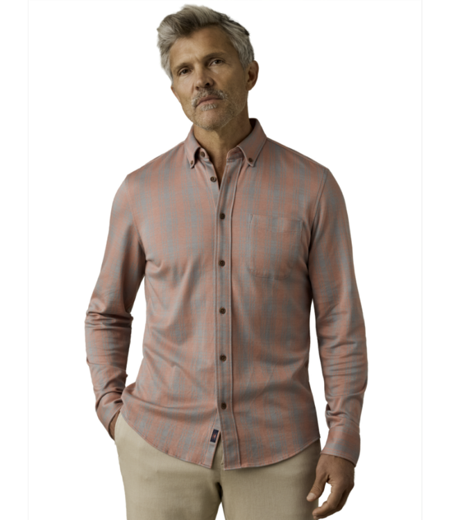 Coastline Knit Shirt - Crimson Cliff Plaid