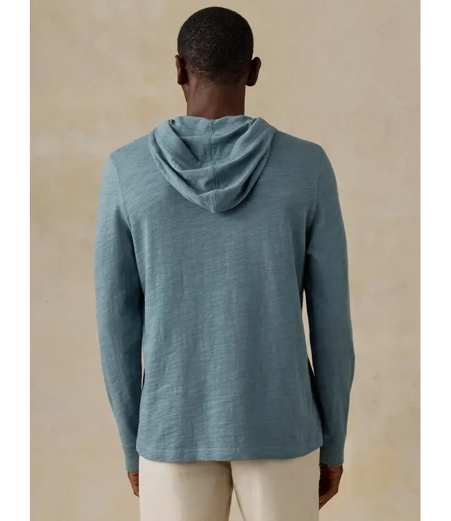 Faherty Men's Sunwashed Organic Slub Hoodie - Seaglass Blue