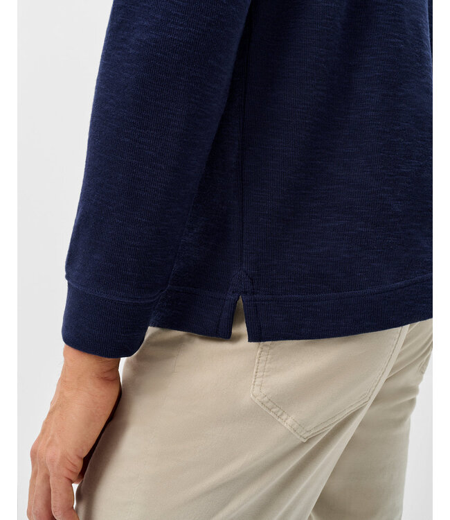 Johnnie-O Flame Stitch Zip Pullover - Navy