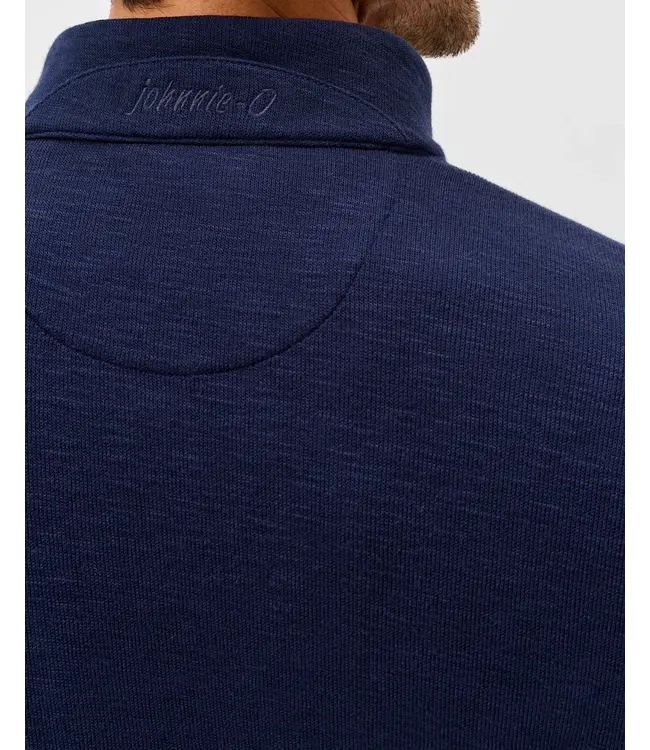 Johnnie-O Flame Stitch Zip Pullover - Navy