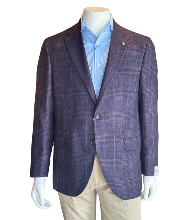 McAllen Sport Jacket - Maroon/Navy Plaid