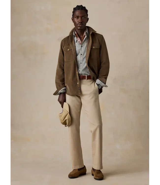 Faherty Stretch Terry Corduroy Workshirt - Brown Umber