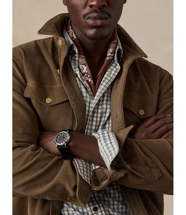 Faherty Stretch Terry Corduroy Workshirt - Brown Umber