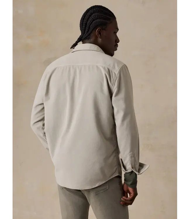 Faherty Stretch Terry Corduroy Workshirt - Tundra Stone