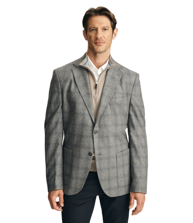 34 Heritage Men's Matteo Checked Blazer - Grey Melange