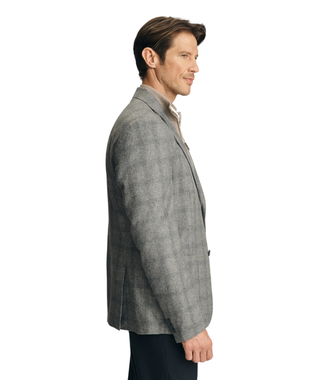 34 Heritage Men's Matteo Checked Blazer - Grey Melange