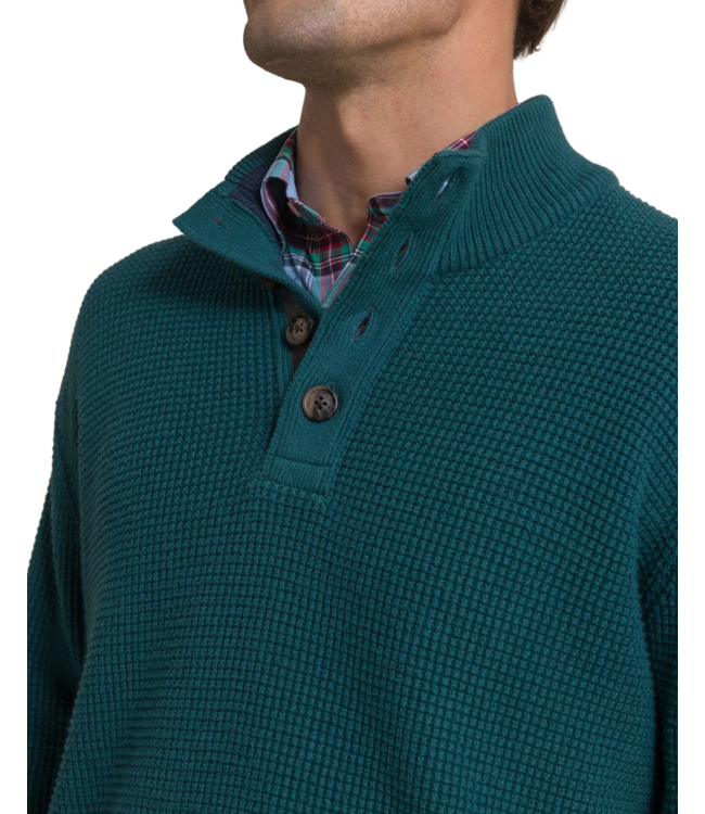 Southern Tide Men's Quarter Button Sweater - Heather Salt Meadow