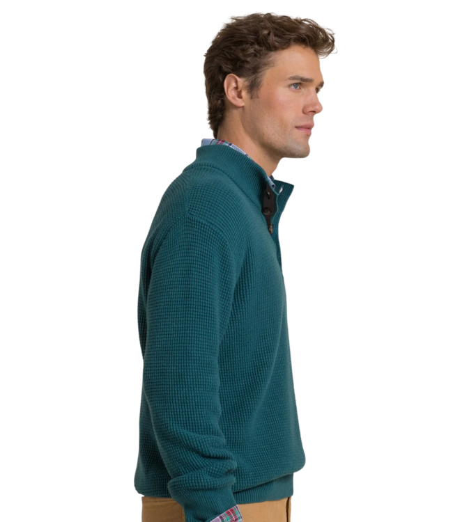 Southern Tide Men's Quarter Button Sweater - Heather Salt Meadow